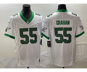 Men's Philadelphia Eagles #55 Brandon Graham White 2023 F.U.S.E. Vapor Untouchable Stitched Football Jersey