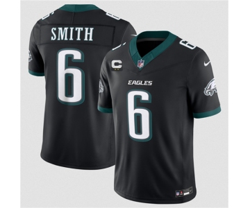 Men's Philadelphia Eagles #6 DeVonta Smith Black 2026 F.U.S.E. 2-Star C Patch Vapor Untouchable Limited Football Stitched Jersey
