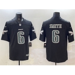 Men's Philadelphia Eagles #6 DeVonta Smith Black Fashion New Vapor Untouchable Limited Stitched Football Jersey