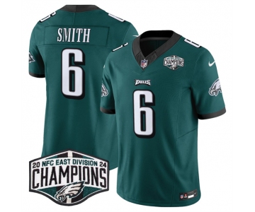Men's Philadelphia Eagles #6 DeVonta Smith Green 2024 NFC East Champions F.U.S.E. Vapor Untouchable Limited Stitched Football Jersey