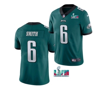 Men's Philadelphia Eagles #6 DeVonta Smith Green Super Bowl LVII Patch Vapor Untouchable Limited Stitched Jersey
