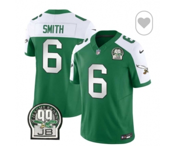 Men's Philadelphia Eagles #6 DeVonta Smith Green White F.U.S.E. Vapor Untouchable Limited 2024 Stitched Football Jersey