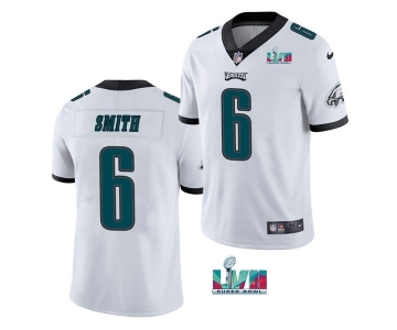 Men's Philadelphia Eagles #6 DeVonta Smith White Super Bowl LVII Patch Vapor Untouchable Limited Stitched Jersey