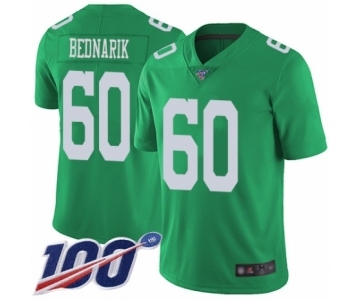 Men's Philadelphia Eagles #60 Chuck Bednarik Limited Green Rush Vapor Untouchable 100th Season Football Jersey