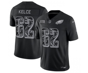 Men's Philadelphia Eagles #62 Jason Kelce Black F.U.S.E. 2026 Salute to Service Limited Football Stitched Jersey