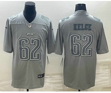 Men's Philadelphia Eagles #62 Jason Kelce Gray Atmosphere Fashion Stitched Jersey
