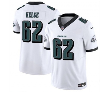 Men's Philadelphia Eagles #62 Jason Kelce White 2024 F.U.S.E. Vapor Untouchable Limited Football Stitched Jersey