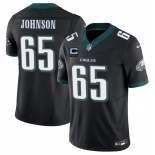 Men's Philadelphia Eagles #65 Lane Johnson Black 2025 F.U.S.E. With 4-Star C Patch Vapor Untouchable Limited Throwback Stitched Football Jersey