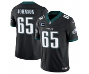 Men's Philadelphia Eagles #65 Lane Johnson Black 2025 F.U.S.E. With 4-Star C Patch Vapor Untouchable Limited Throwback Stitched Football Jersey