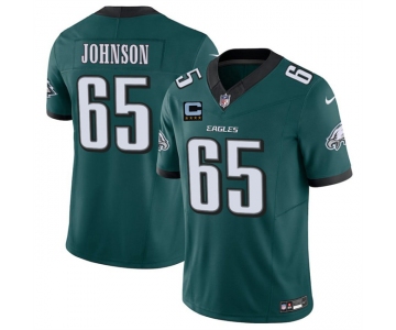 Men's Philadelphia Eagles #65 Lane Johnson Green 2025 F.U.S.E. With 4-Star C Patch Vapor Untouchable Limited Stitched Football Jersey