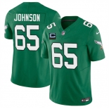Men's Philadelphia Eagles #65 Lane Johnson Kelly Green 2025 F.U.S.E. With 4-Star C Patch Vapor Untouchable Limited Throwback Stitched Football Jersey