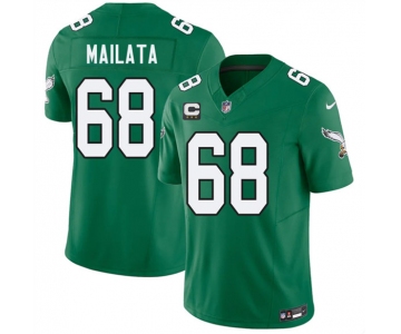 Men's Philadelphia Eagles #65 Lane Johnson Kelly Green 2026 F.U.S.E. 4-Star C Patch Throwback Vapor Untouchable Limited Football Stitched Jersey