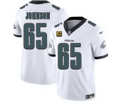 Men's Philadelphia Eagles #65 Lane Johnson White 2026 F.U.S.E. 4-Star C Patch Vapor Untouchable Limited Football Stitched Jersey Men's Philadelphia Eagles #65 Lane Johnson White 2026 F.U.S.E. 4-Star C Patch Vapor Untouchable Limited Football Stitched Jersey