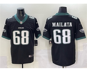 Men's Philadelphia Eagles #68 Jordan Mailata Black 2024 New Vapor Untouchable Limited Football Stitched Jersey
