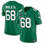 Men's Philadelphia Eagles #68 Jordan Mailata Kelly Green 2025 F.U.S.E. With 2-Star C Patch Vapor Untouchable Limited Throwback Stitched Football Jersey