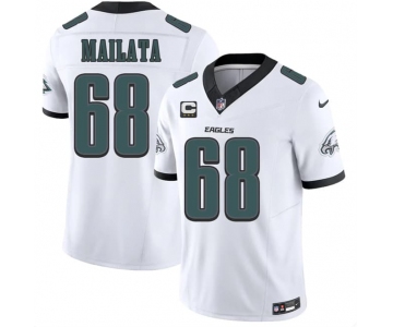 Men's Philadelphia Eagles #68 Jordan Mailata White 2026 F.U.S.E. 3-Star C Patch Vapor Untouchable Limited Football Stitched Jersey