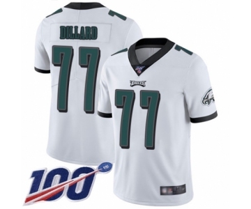 Men's Philadelphia Eagles #77 Andre Dillard White Vapor Untouchable Limited Player 100th Season Football Jersey