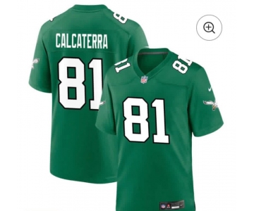 Men's Philadelphia Eagles #81 Grant Calcaterra Limited Kelly Green Vapor Jersey