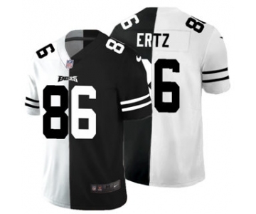 Men's Philadelphia Eagles #86 Zach Ertz Black V White Peace Split Vapor Untouchable Limited Football Jersey