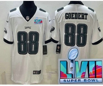 Men's Philadelphia Eagles #88 Dallas Goedert Limited White Super Bowl LVII Vapor Jersey