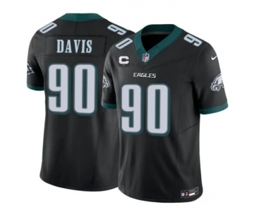Men's Philadelphia Eagles #90 Jordan Davis Black 2026 F.U.S.E. 1-Star C PatchVapor Untouchable Limited Football Stitched Jersey