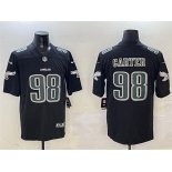 Men's Philadelphia Eagles #98 Jalen Carter Black Fashion New Vapor Untouchable Limited Football Stitched Jersey