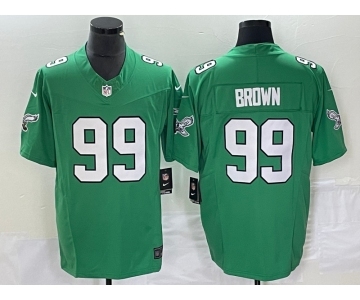 Men's Philadelphia Eagles #99 Jerome Brown Green 2023 F.U.S.E. Vapor Untouchable Stitched Football Jersey