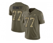 Nike Philadelphia Eagles #77 Michael Bennett Olive Camo Men Stitched NFL Limited 2017 Salute To Service Jersey