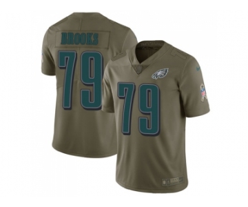 Nike Philadelphia Eagles #79 Brandon Brooks Olive Men Stitched NFL Limited 2017 Salute To Service Jersey