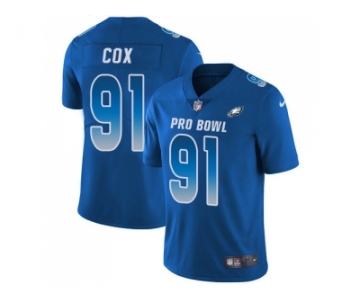 Women Nike Philadelphia Eagles #91 Fletcher Cox Royal Stitched NFL Limited NFC 2018 Pro Bowl Jersey