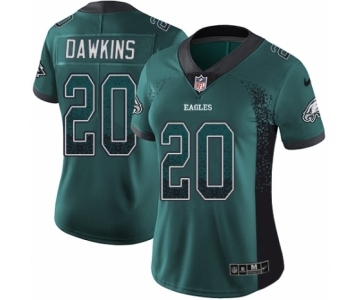 Women's Nike Philadelphia Eagles #20 Brian Dawkins Limited Green Rush Drift Fashion NFL Jersey