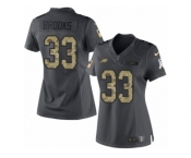 Women's Nike Philadelphia Eagles #33 Ron Brooks Limited Black 2016 Salute to Service NFL Jersey