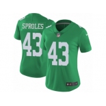 Women's Nike Philadelphia Eagles #43 Darren Sproles Limited Green Rush NFL Jersey