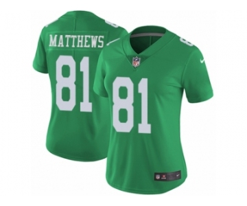 Women's Nike Philadelphia Eagles #81 Jordan Matthews Limited Green Rush NFL Jersey