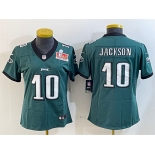 Women's Philadelphia Eagles #10 DeSean Jackson Green 2025 Super Bowl LIX Patch Vapor Untouchable Limited Football Stitched Jersey