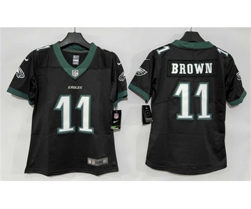 Women's Philadelphia Eagles #11 A. J. Brown Black New Vapor Untouchable Limited Football Stitched Jersey