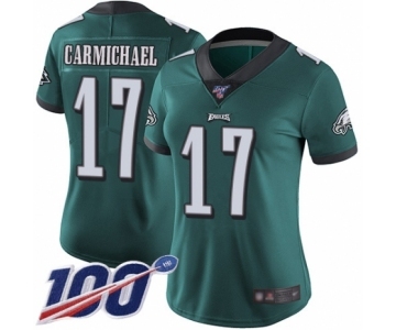 Women's Philadelphia Eagles #17 Harold Carmichael Midnight Green Team Color Vapor Untouchable Limited Player 100th Season Football Jersey
