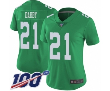 Women's Philadelphia Eagles #21 Ronald Darby Limited Green Rush Vapor Untouchable 100th Season Football Jersey
