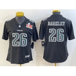 Women's Philadelphia Eagles #26 Saquon Barkley Black 2025 Super Bowl LIX Patch Fashion Vapor Untouchable Limited Football Stitched Jersey