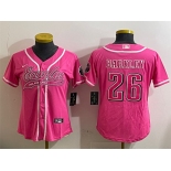Women's Philadelphia Eagles #26 Saquon Barkley Pink Cool Base Stitched Baseball Jersey