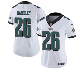 Women's Philadelphia Eagles #26 Saquon Barkley White Vapor Untouchable Limited Football Stitched Jersey
