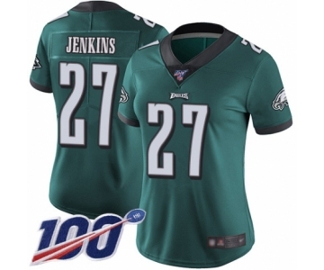 Women's Philadelphia Eagles #27 Malcolm Jenkins Midnight Green Team Color Vapor Untouchable Limited Player 100th Season Football Jersey