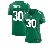 Womens Philadelphia Eagles #30 Jihaad Campbell Nike Kelly Green Retro Limited Jersey.webp