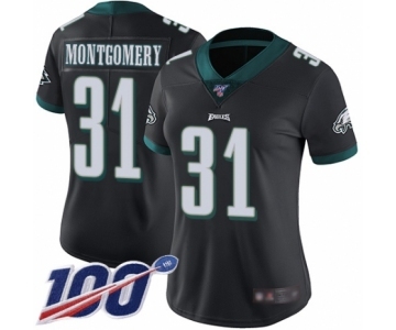 Women's Philadelphia Eagles #31 Wilbert Montgomery Black Alternate Vapor Untouchable Limited Player 100th Season Football Jersey