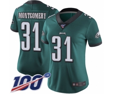 Women's Philadelphia Eagles #31 Wilbert Montgomery Midnight Green Team Color Vapor Untouchable Limited Player 100th Season Football Jersey