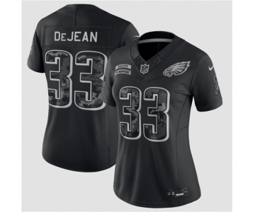 Women's Philadelphia Eagles #33 Cooper DeJean Black 2026 Salute to Service Limited Stitched Jersey
