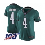 Women's Philadelphia Eagles #4 Jake Elliott Midnight Green Team Color Vapor Untouchable Limited Player 100th Season Football Jersey