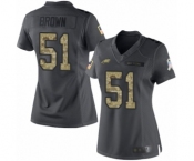 Women's Philadelphia Eagles #51 Zach Brown Limited Black 2016 Salute to Service Football Jersey
