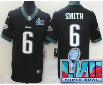 Women's Philadelphia Eagles #6 DeVonta Smith Limited Black Super Bowl LVII Vapor Jersey