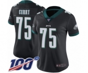 Women's Philadelphia Eagles #75 Vinny Curry Black Alternate Vapor Untouchable Limited Player 100th Season Football Jersey
